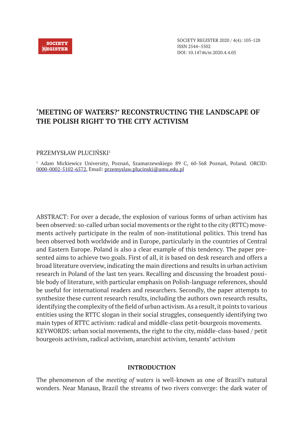 Reconstructing the Landscape of the Polish Right to the City Activism