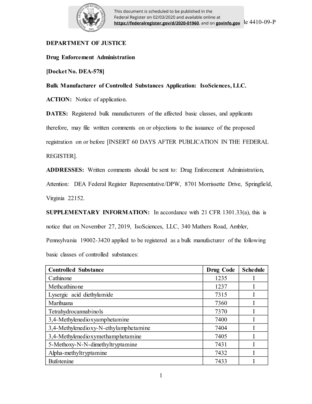 Billing Code 4410-09-P 1 DEPARTMENT