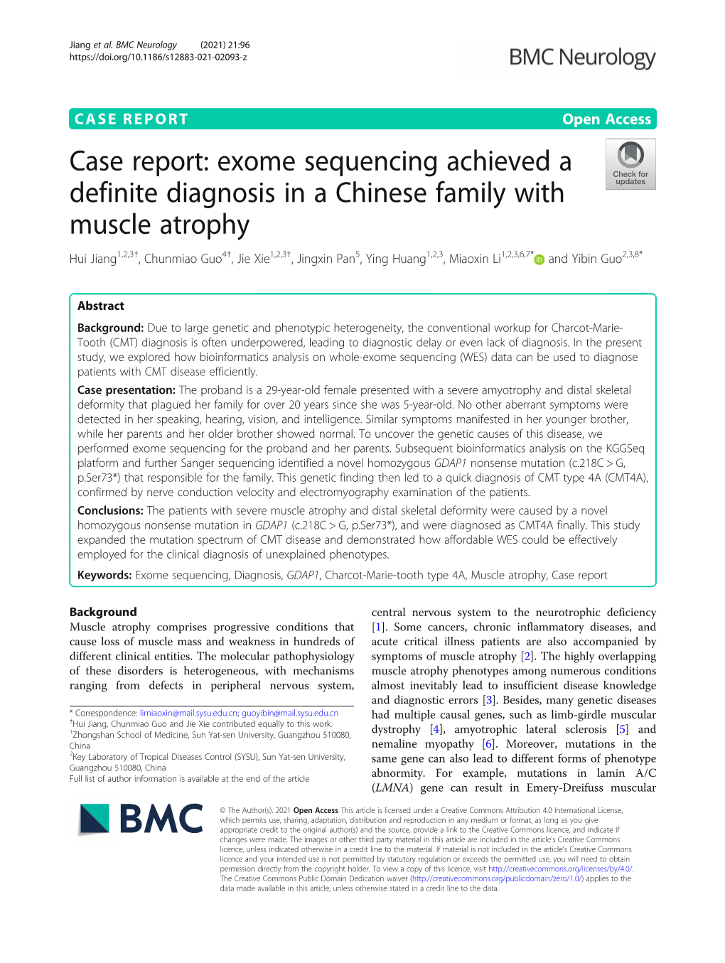 Case Report: Exome Sequencing Achieved a Definite Diagnosis in A