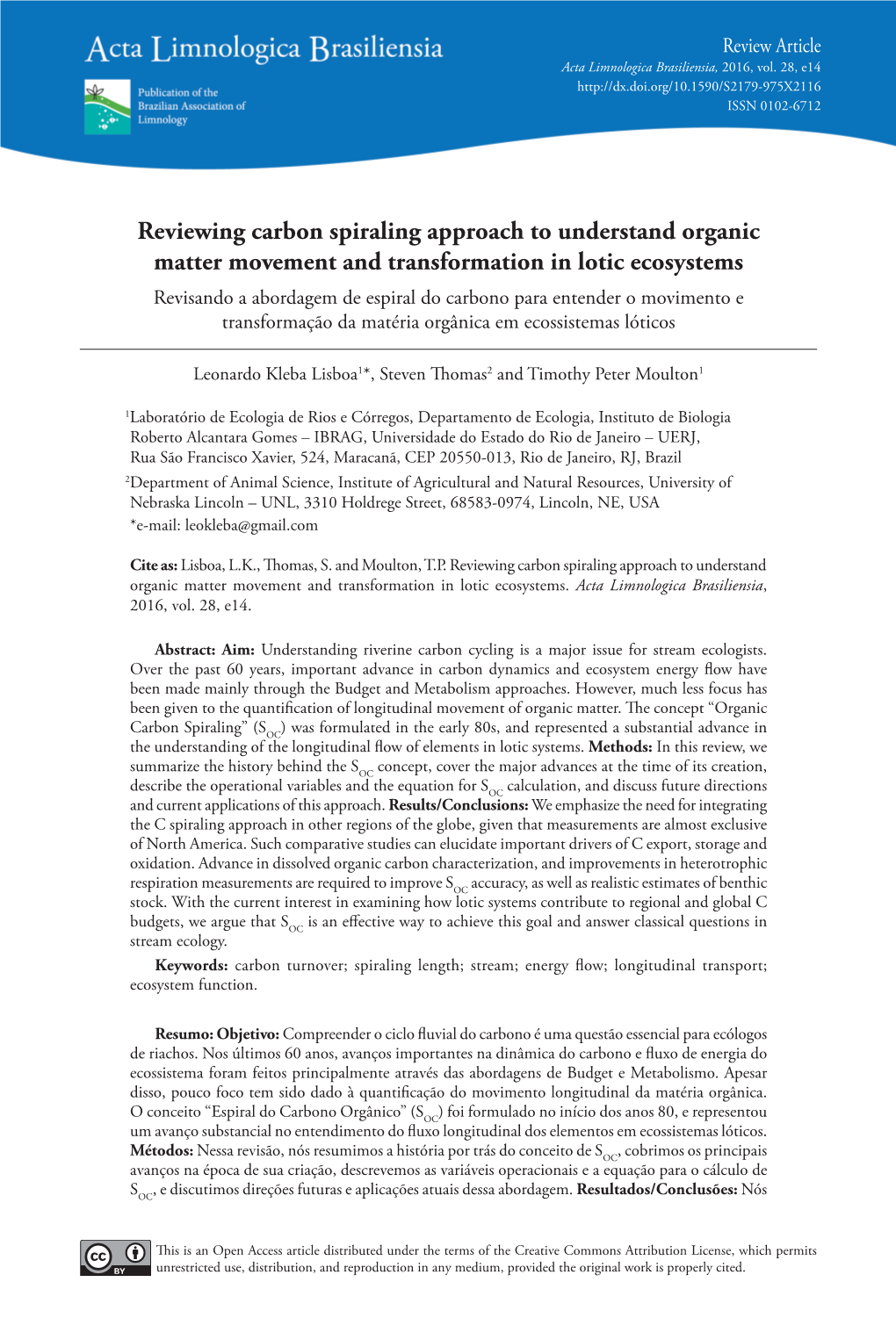 Reviewing Carbon Spiraling Approach to Understand Organic Matter