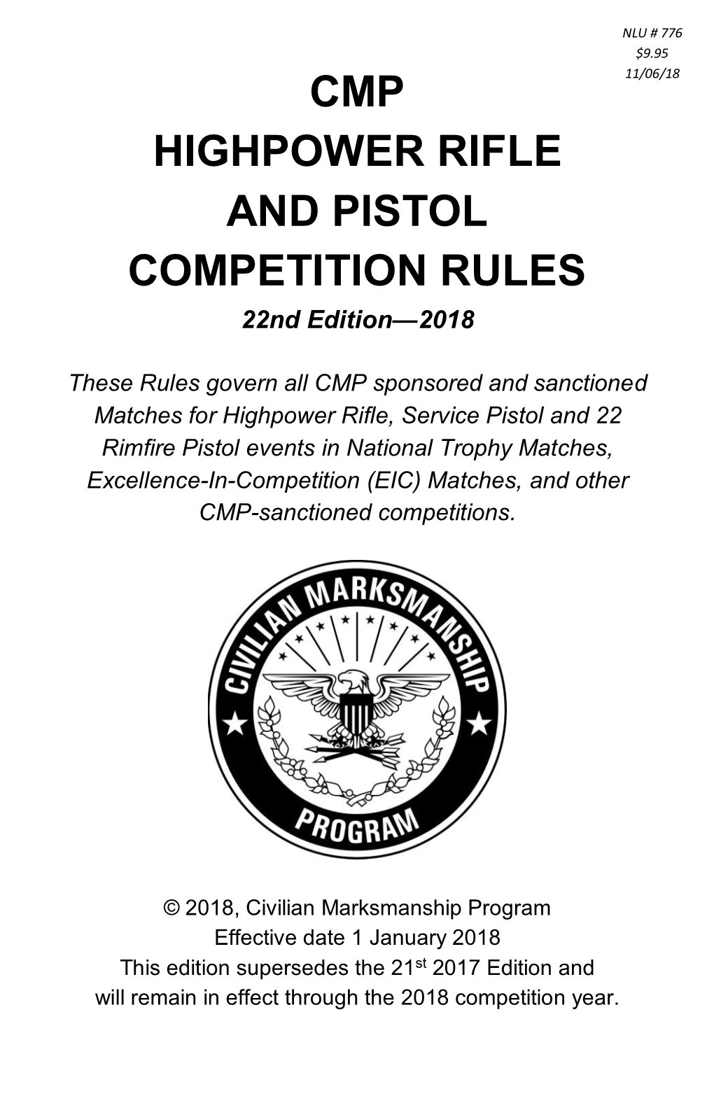 Cmp Highpower Rifle and Pistol Competition Rules