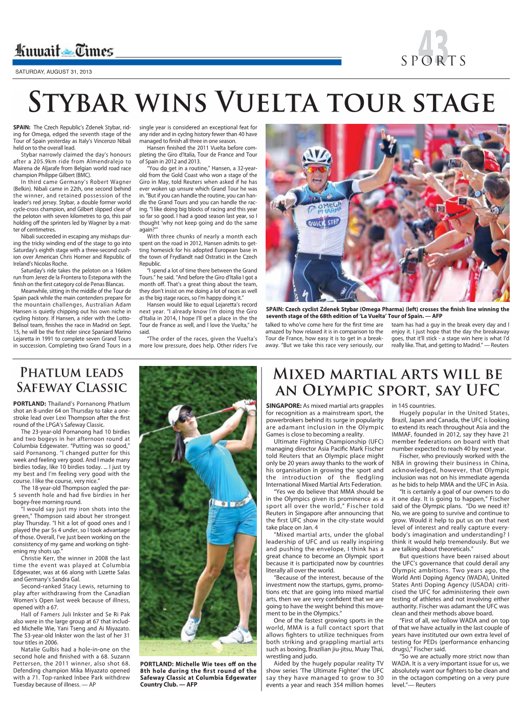 Stybar Wins Vuelta Tour Stage