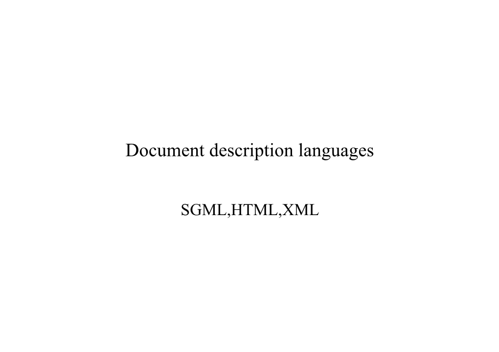 15.Sgml,Html,Xml