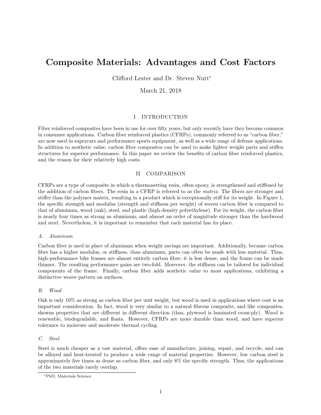 Composite Materials: Advantages and Cost Factors