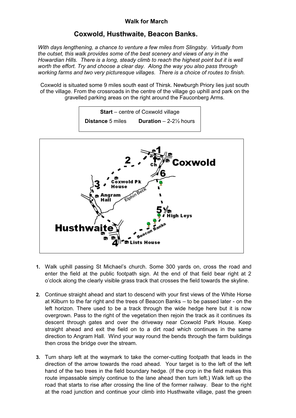 Coxwold, Husthwaite, Beacon Banks