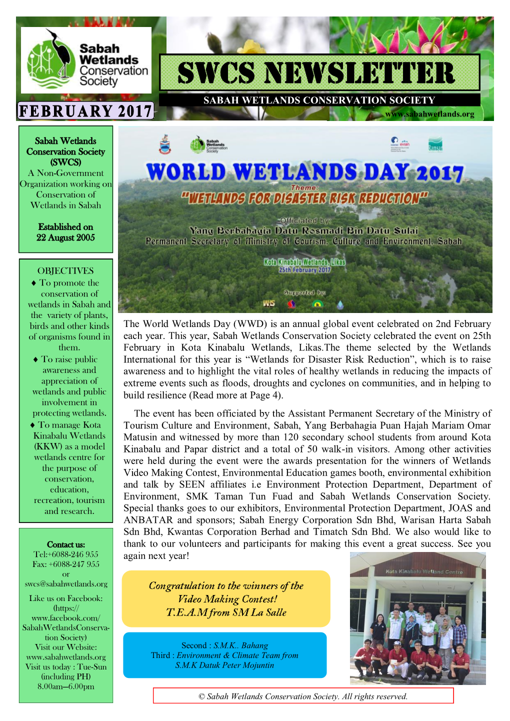 Swcs Newsletter Sabah Wetlands Conservation Society