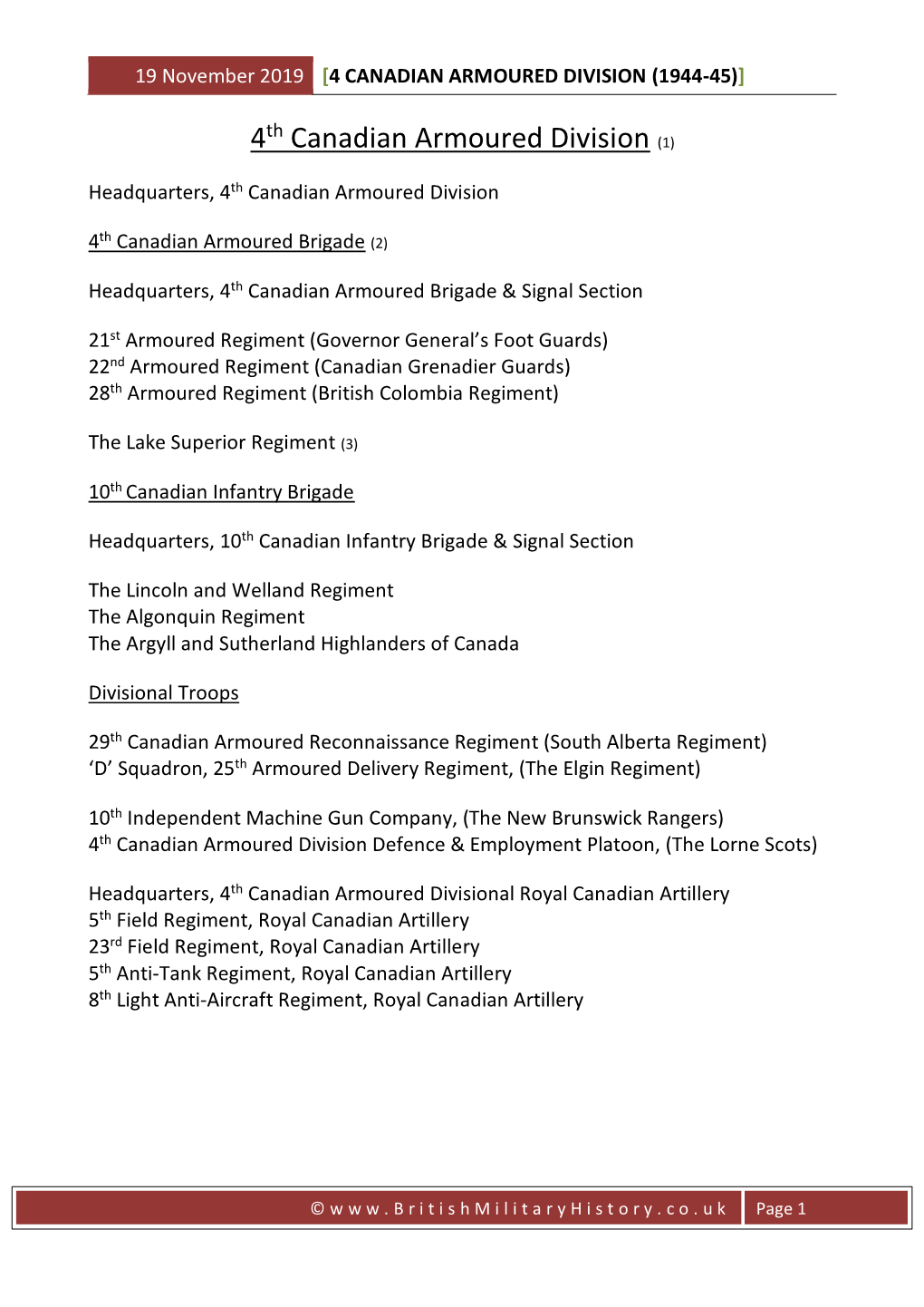 4 Canadian Armoured Division (1944-45)]