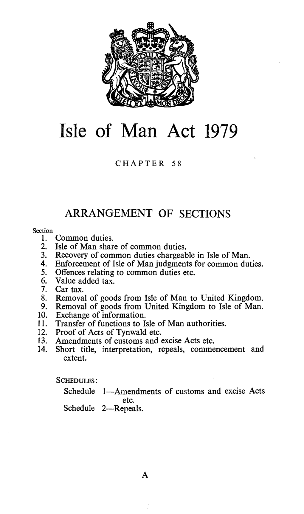 Isle of Man Act 1979