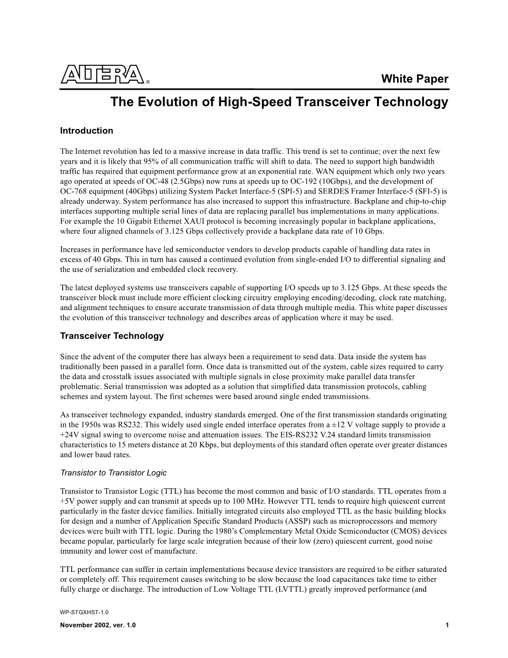 The Evolution of High-Speed Transceiver Technology