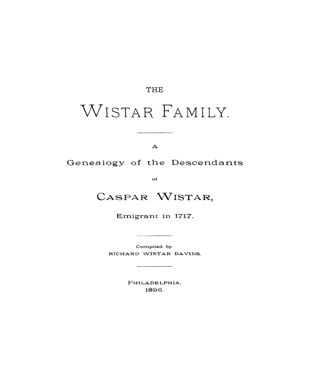 The Wistar Family