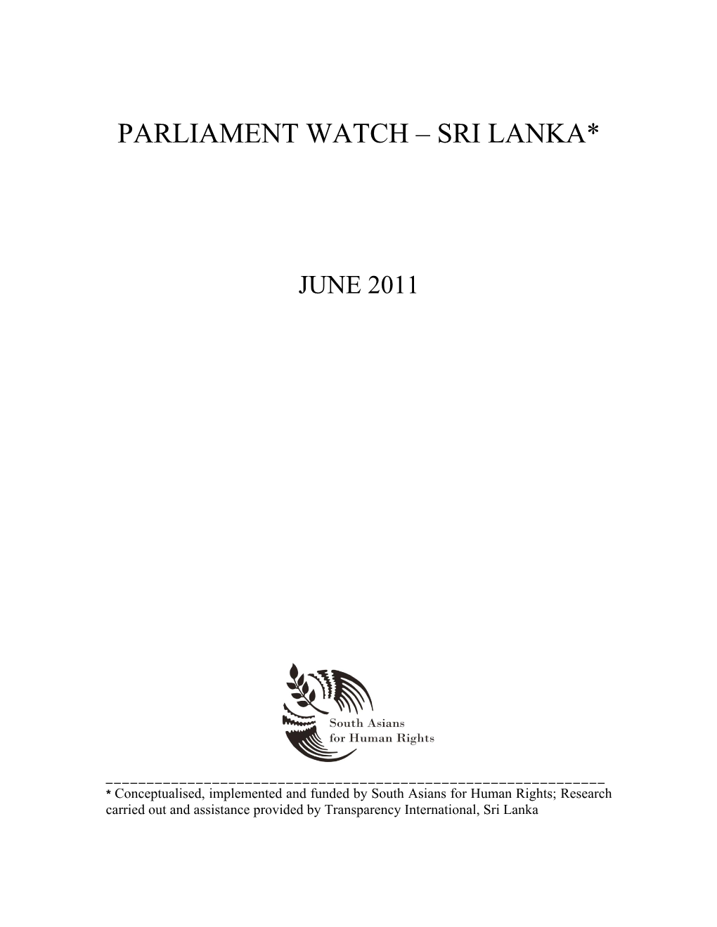 Parliament Watch – Sri Lanka*