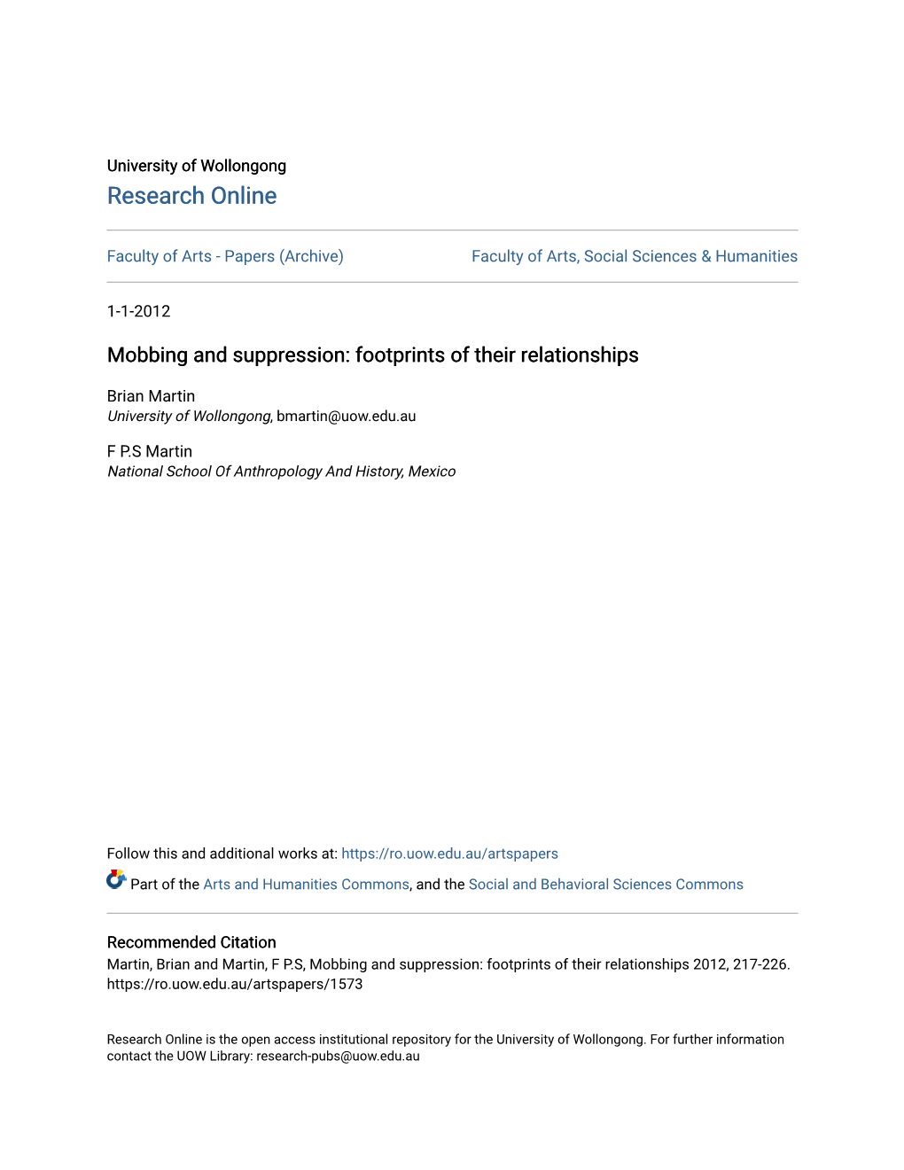 Mobbing and Suppression: Footprints of Their Relationships