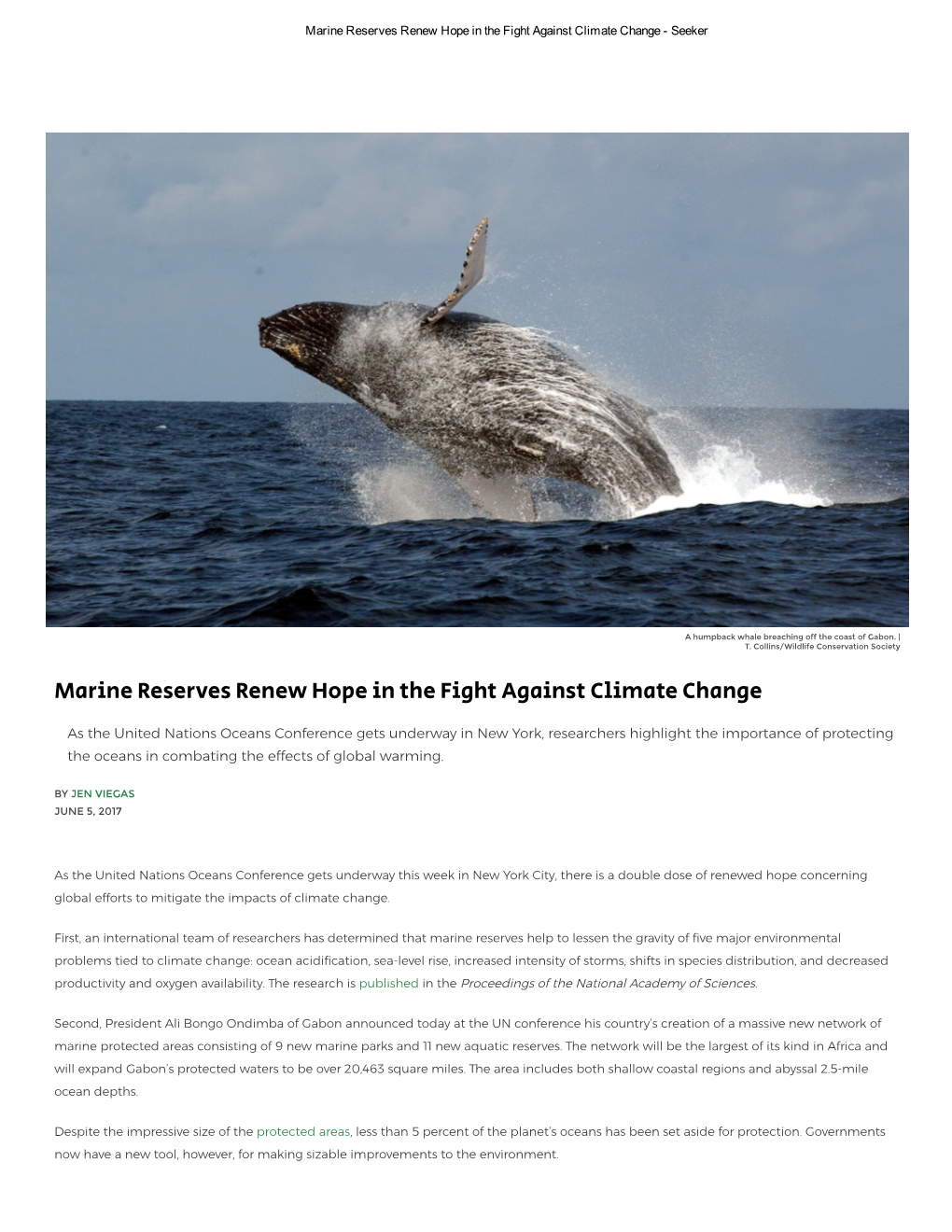 Marine Reserves Renew Hope in the Fight Against Climate Change ­ Seeker