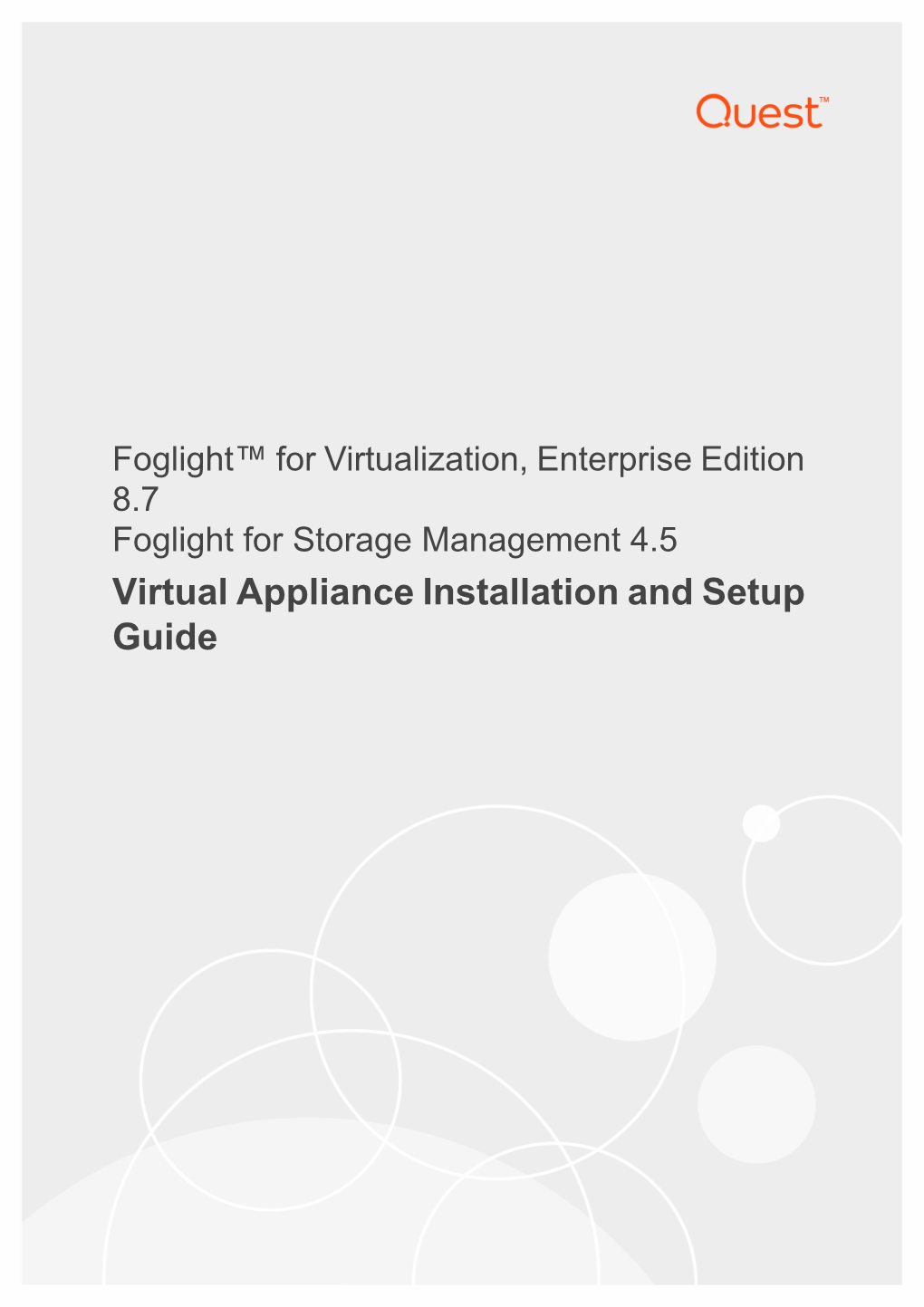 Foglight Virtual Appliance Installation and Setup Guide