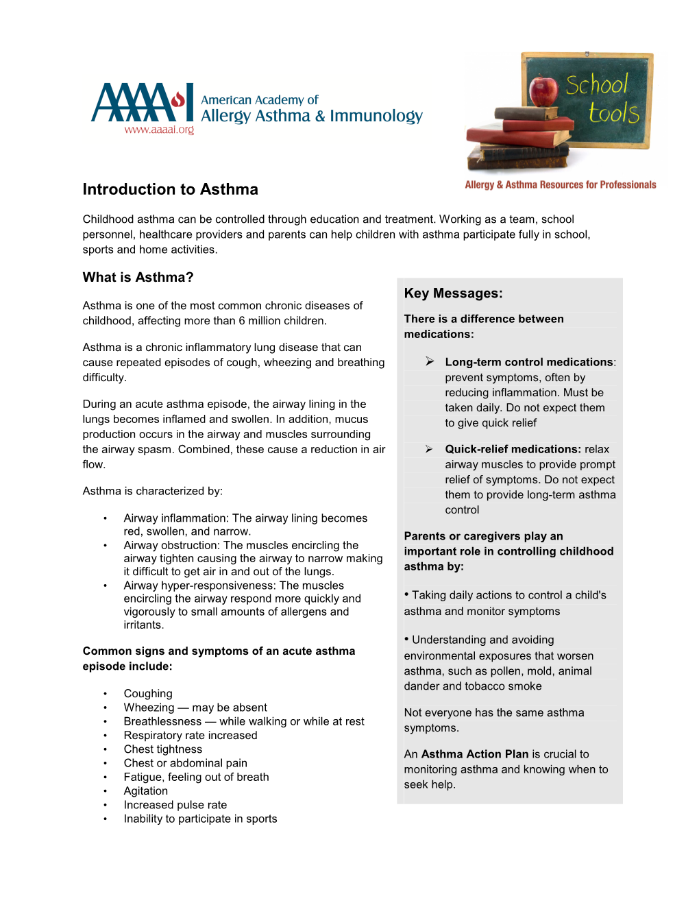 Introduction to Asthma