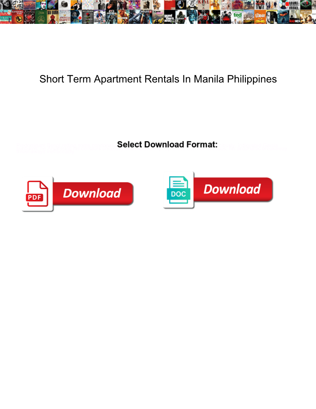 Short Term Apartment Rentals in Manila Philippines