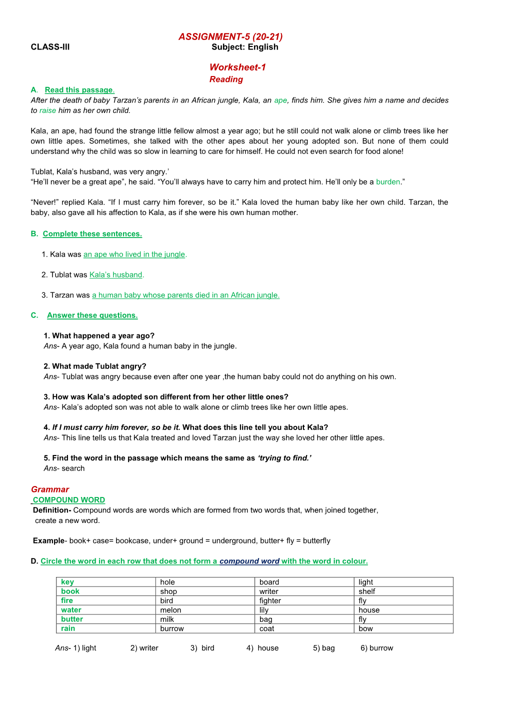 ASSIGNMENT-5 (20-21) Worksheet-1