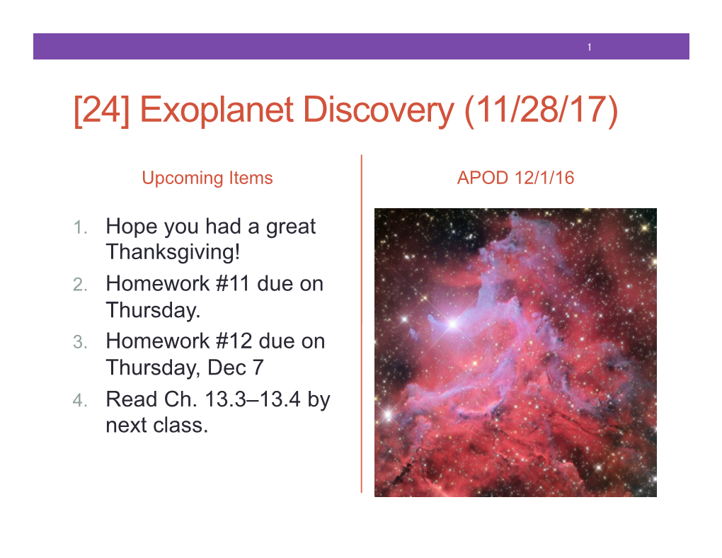 [24] Exoplanet Discovery (11/28/17)