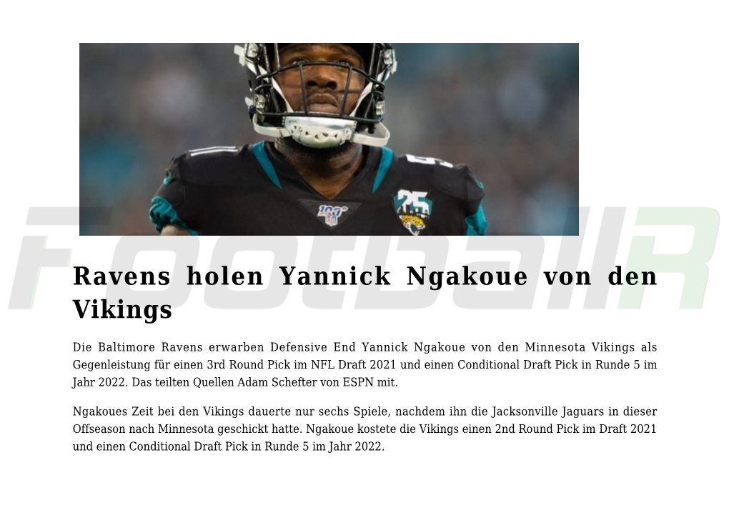 Ravens Holen Yannick Ngakoue Von Den Vikings