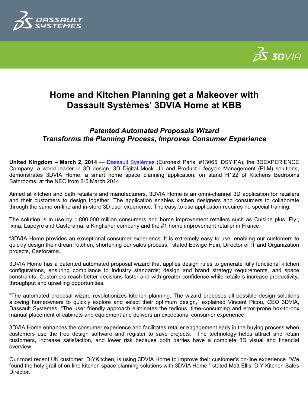 Home and Kitchen Planning Get a Makeover with Dassault Systèmes’ 3DVIA Home at KBB