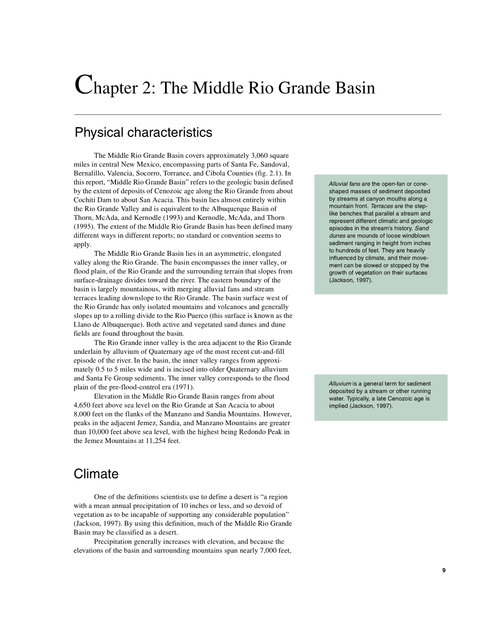 Chapter 2: the Middle Rio Grande Basin