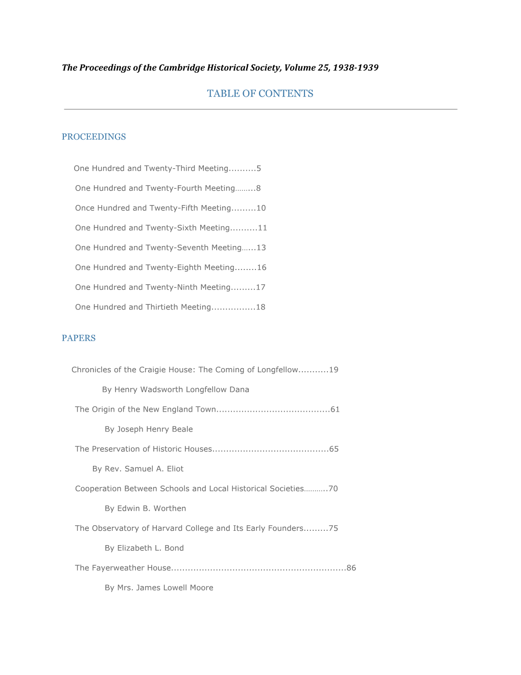 Table of Contents