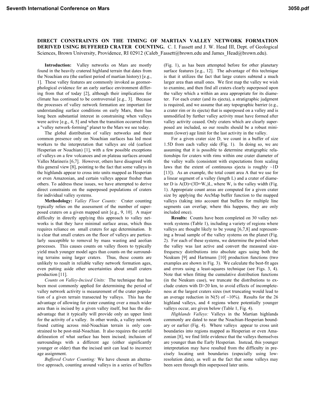 Direct Constraints on the Timing of Martian Valley Network Formation Derived Using Buffered Crater Counting