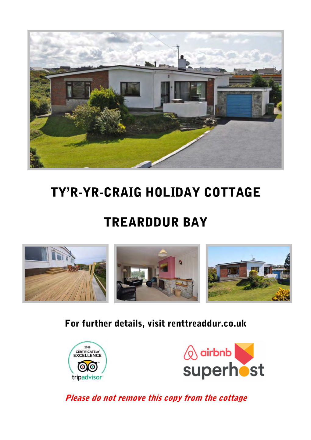 Ty'r-Yr-Craig Holiday Cottage Trearddur