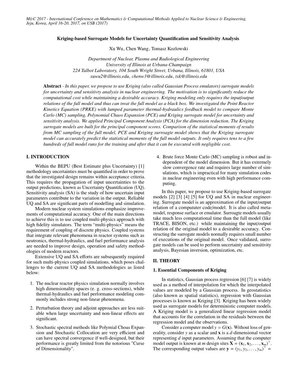 Kriging-Based Surrogate Models for Uncertainty Quantification And