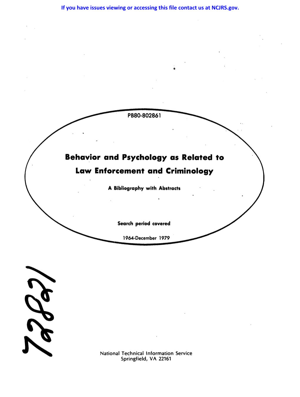 Behavior and Psychology As Related to Law Enforcement and Criminology