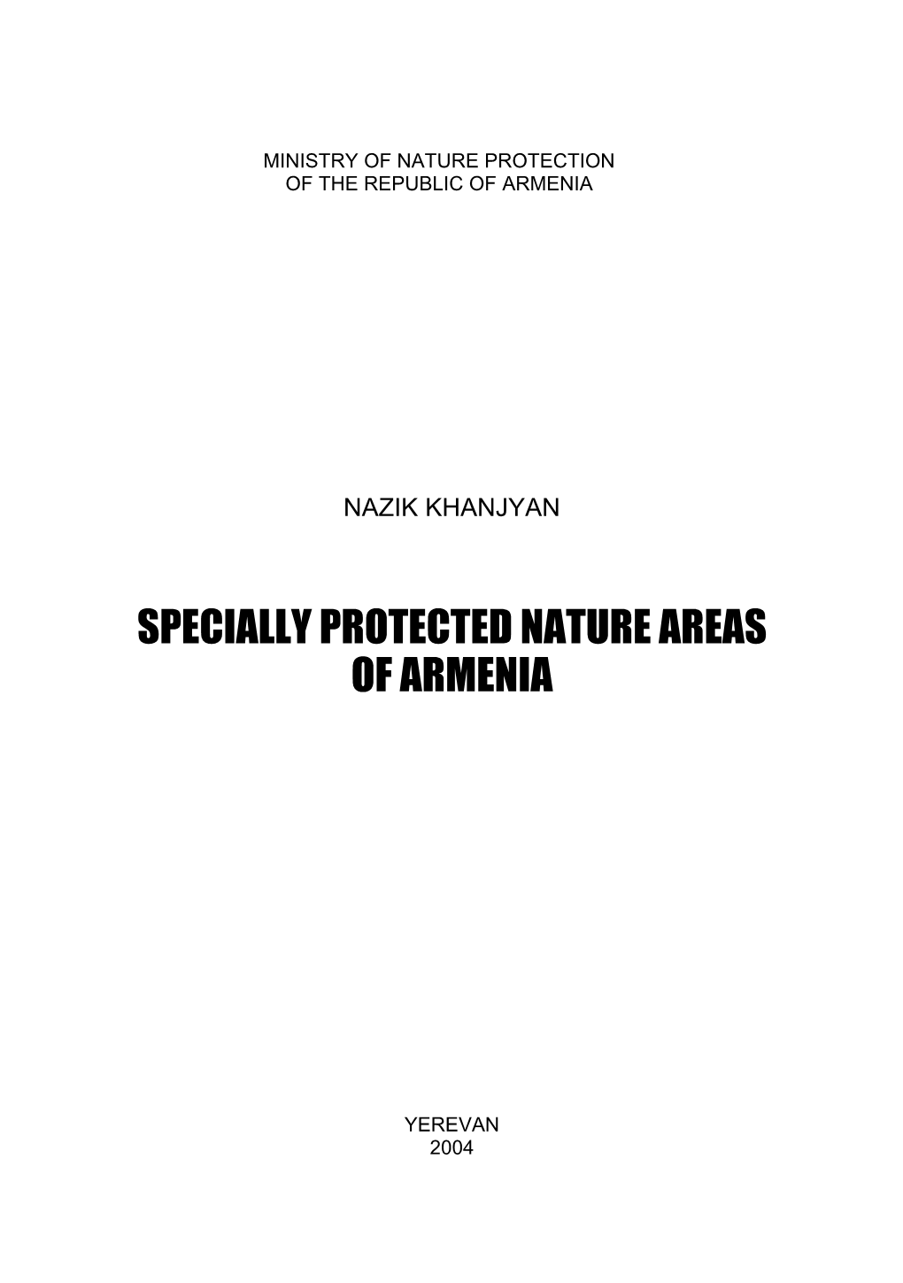 Specially Protected Nature Areas of Armenia