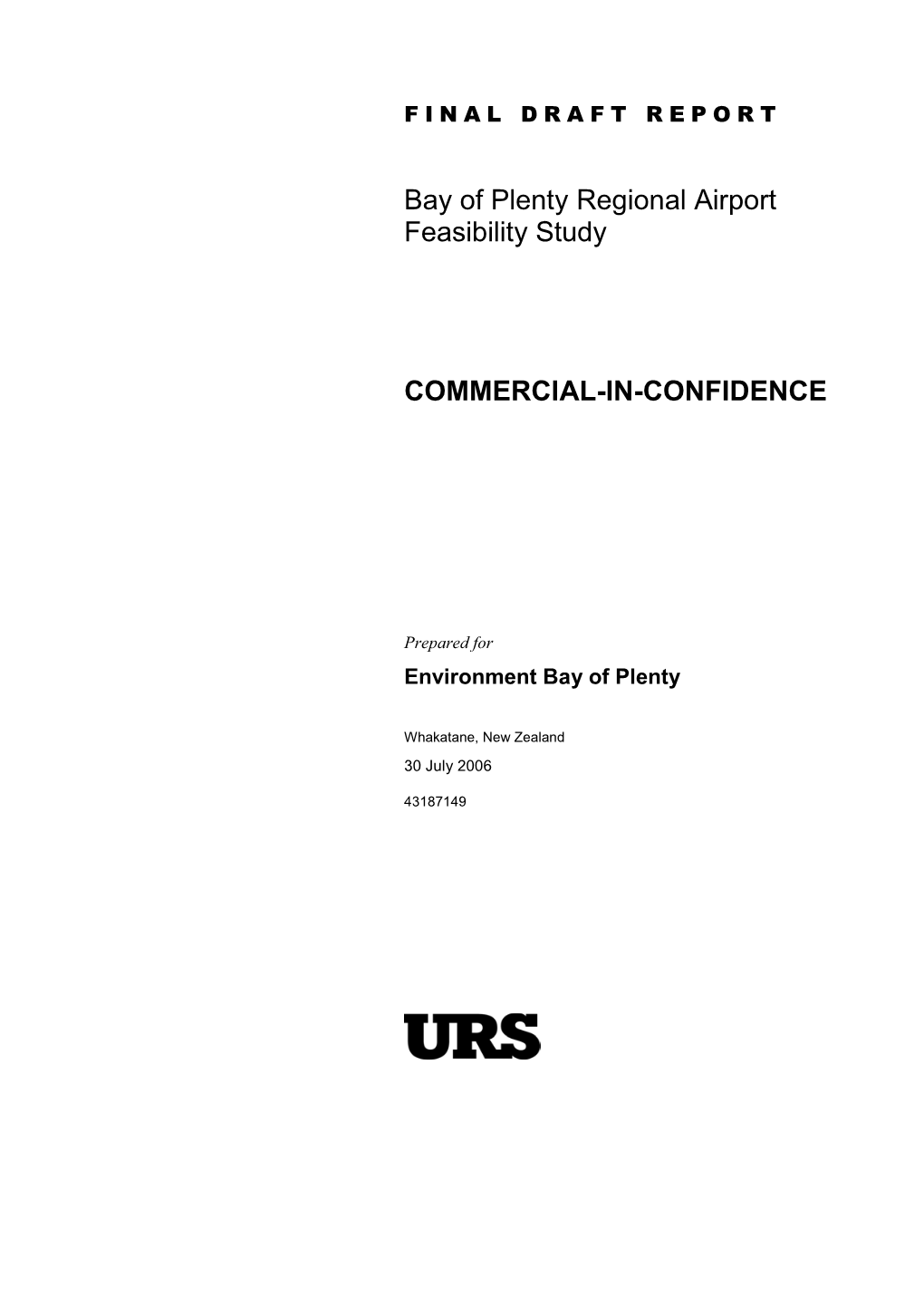Bay of Plenty Regional Airport Feasibility Study