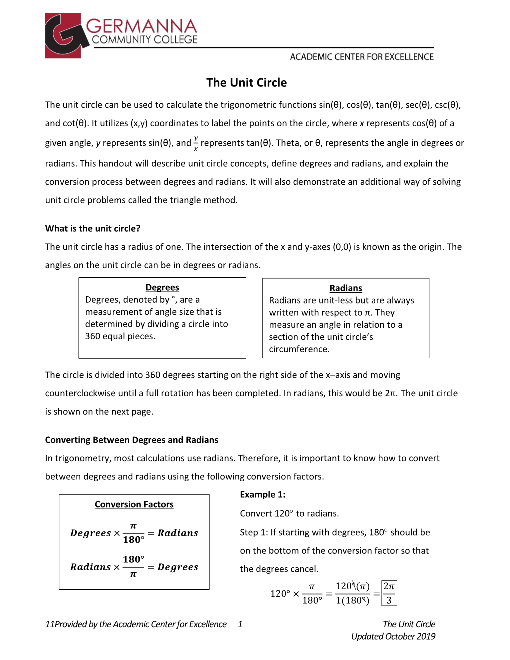 The Unit Circle