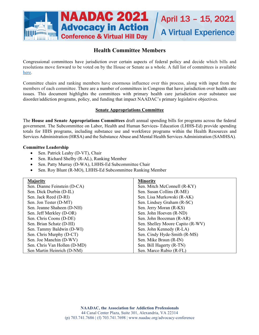 Health Committee Members