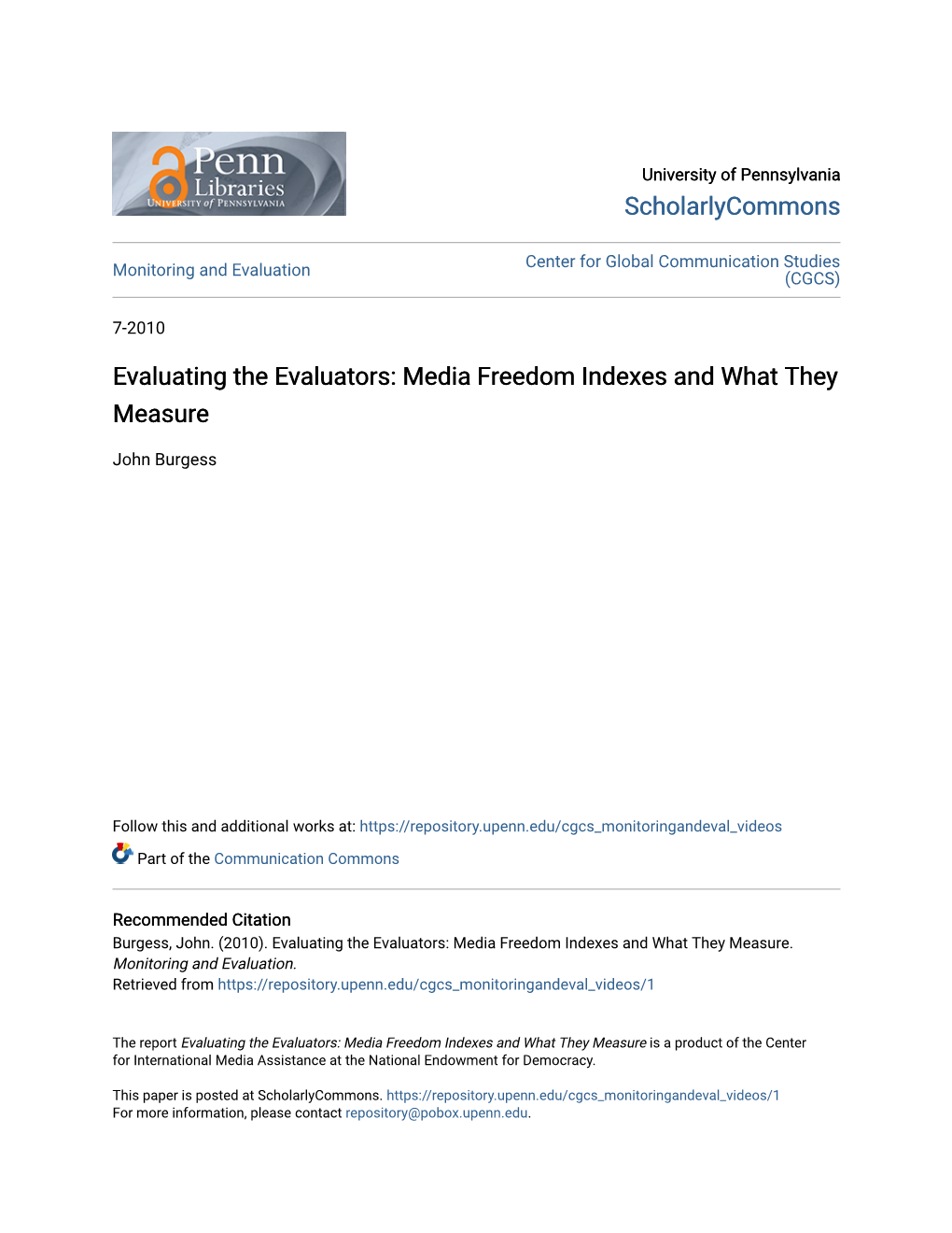 Media Freedom Indexes and What They Measure