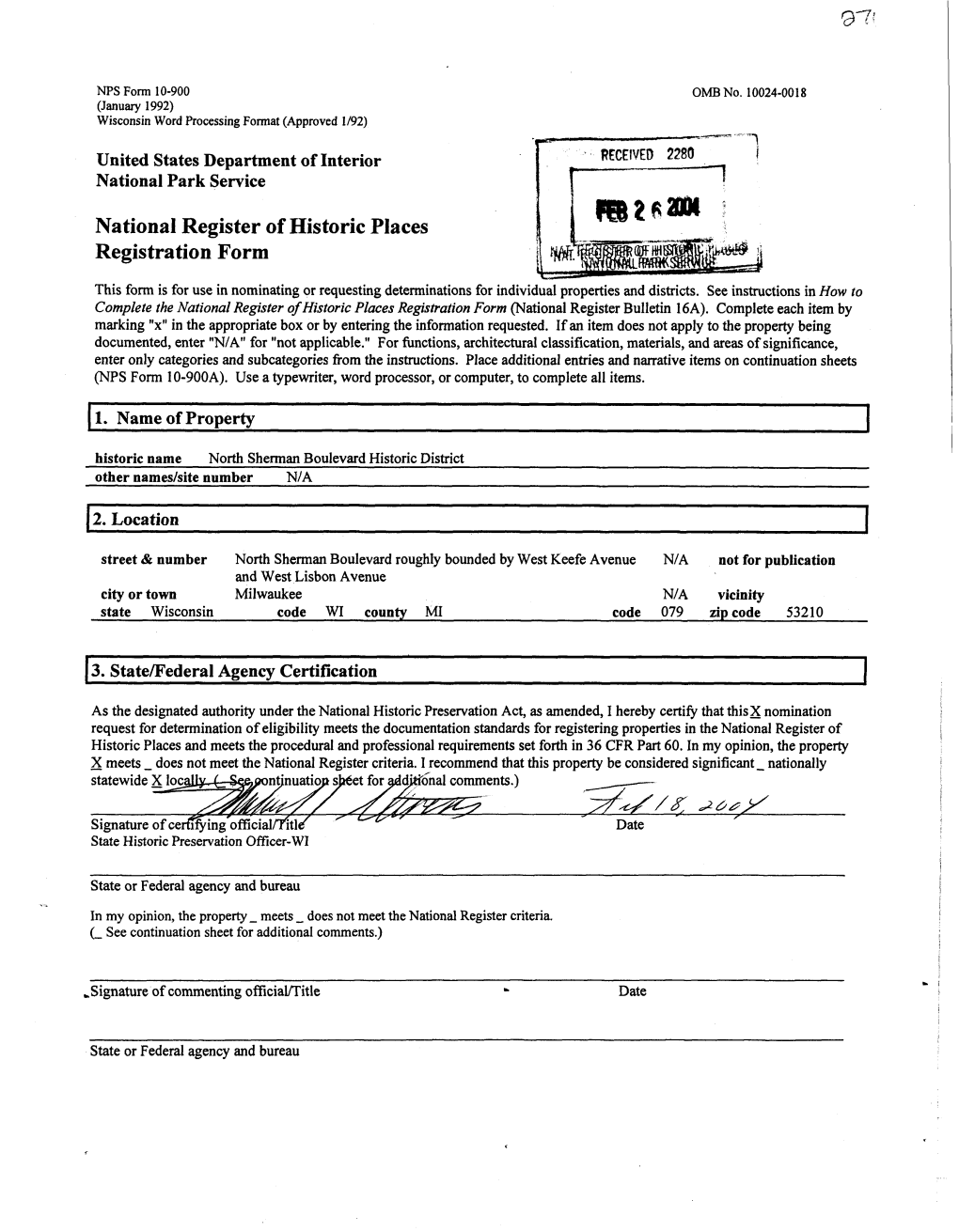 0-7? National Register of Historic Places Registration Form