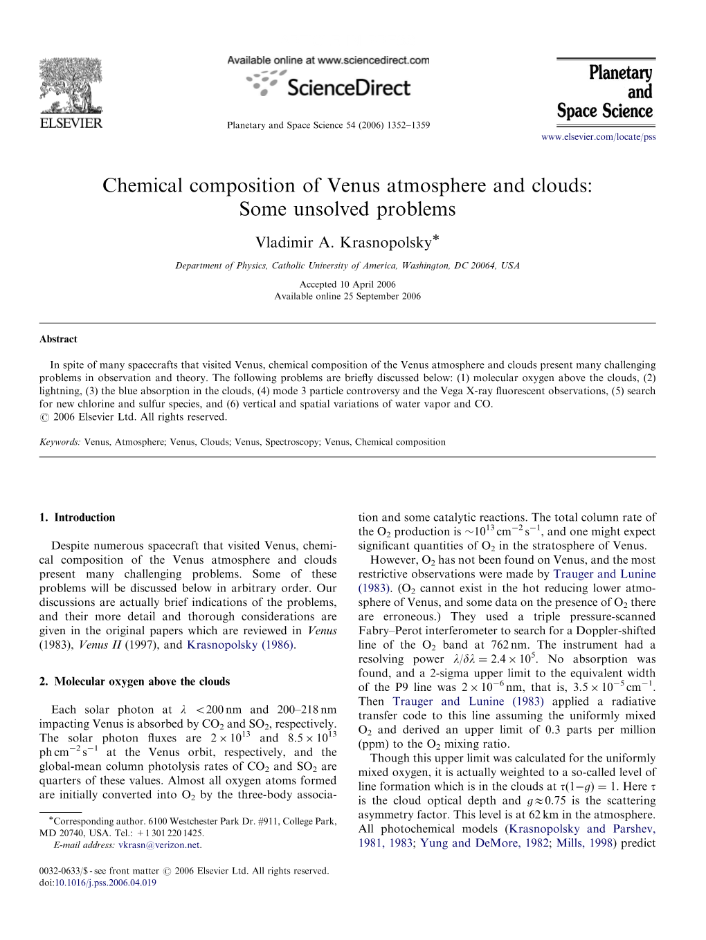 Chemical Composition of Venus Atmosphere and Clouds: Some Unsolved Problems