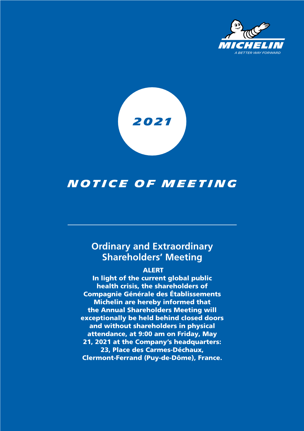 Notice of Meeting 2021 Contents