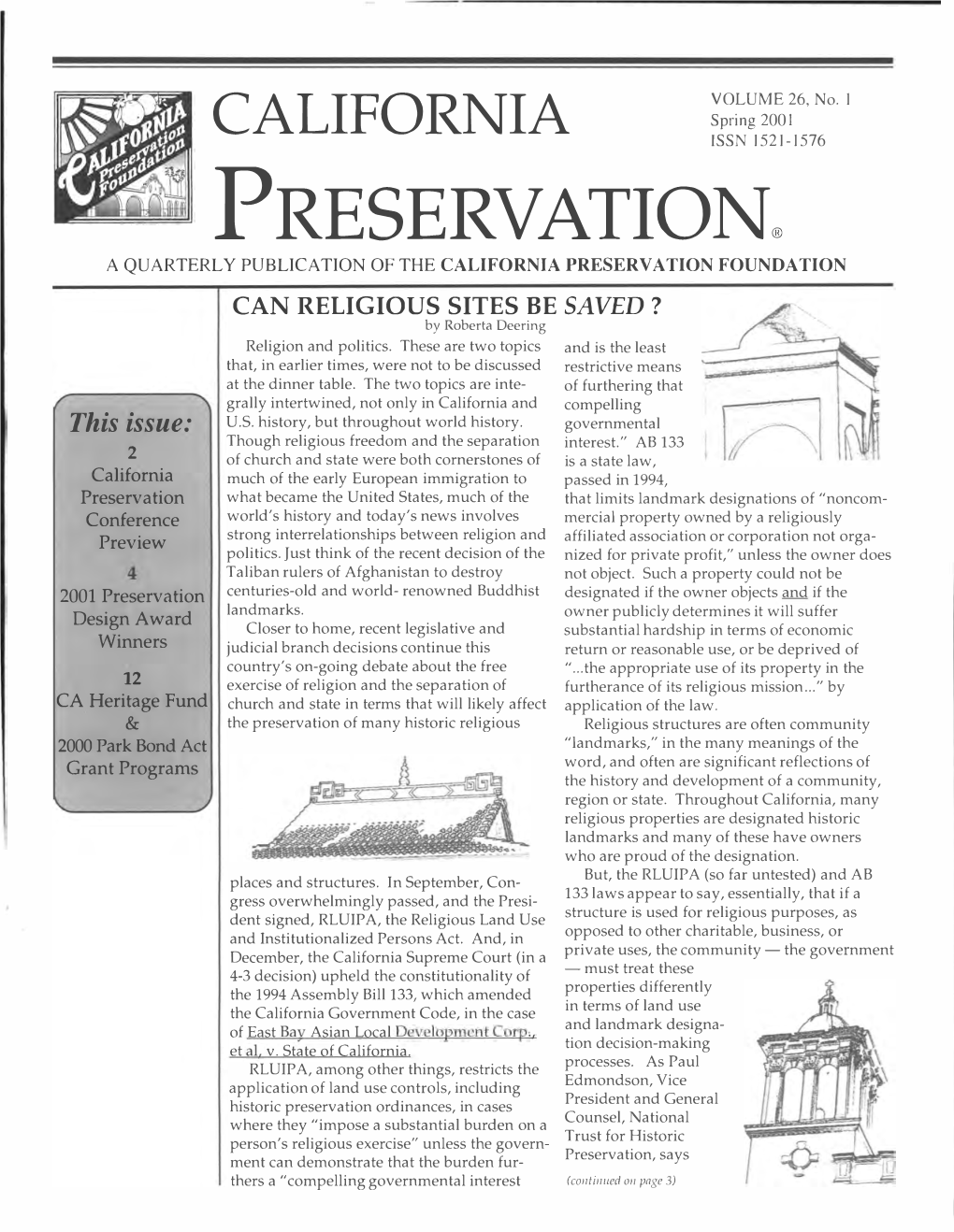 Spring 2001 ISSN 1521-1576 PRESERVATION®