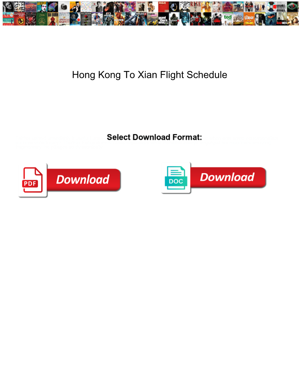 Hong Kong to Xian Flight Schedule