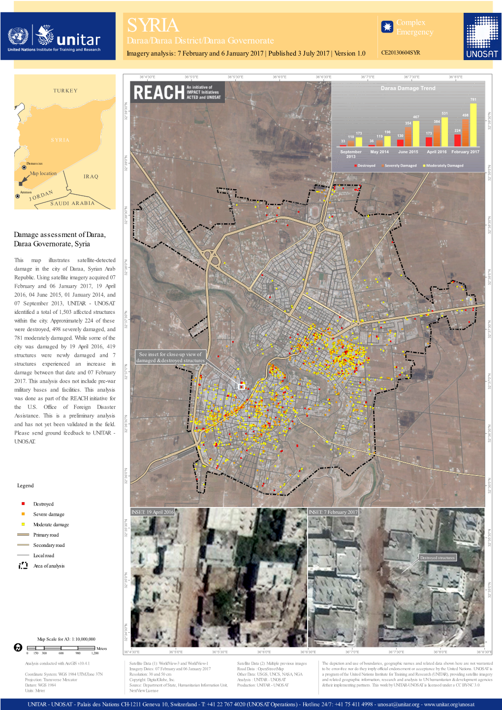 Daraa/Daraa District/Daraa Governorate Imagery Analysis: 7 February and 6 January 2017 | Published 3 July 2017 | Version 1.0 CE20130604SYR