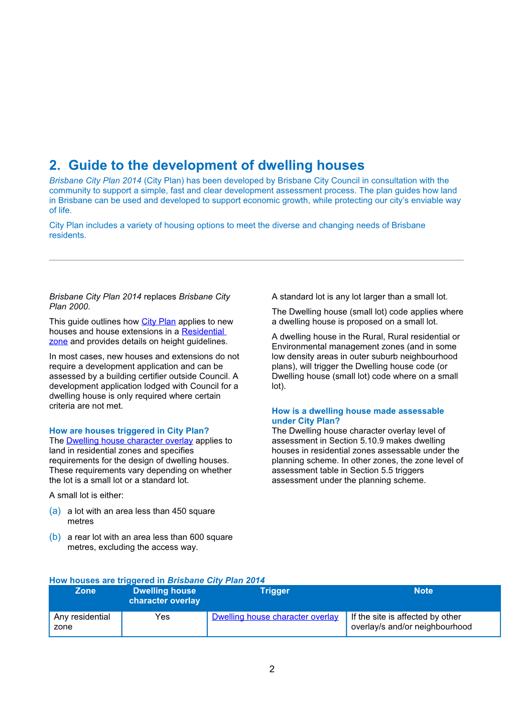 2. Guide to the Development of Dwelling Houses