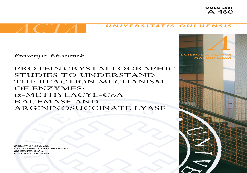 Α-Methylacyl-Coa Racemase and Argininosuccinate Lyase