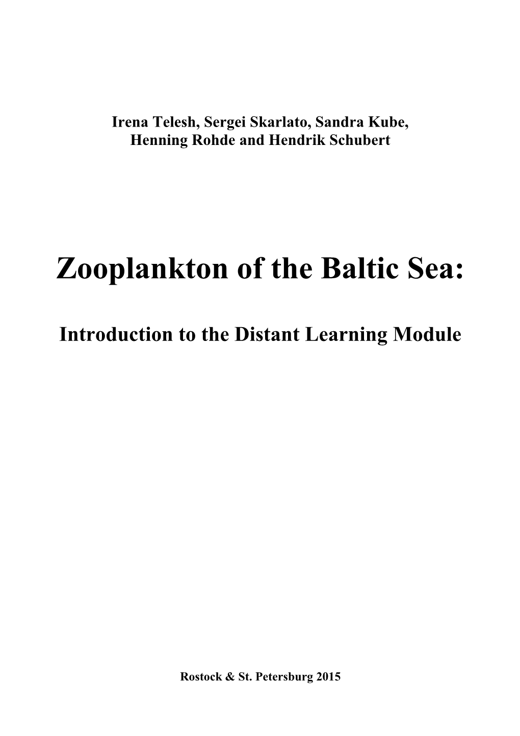 Zooplankton of the Baltic Sea