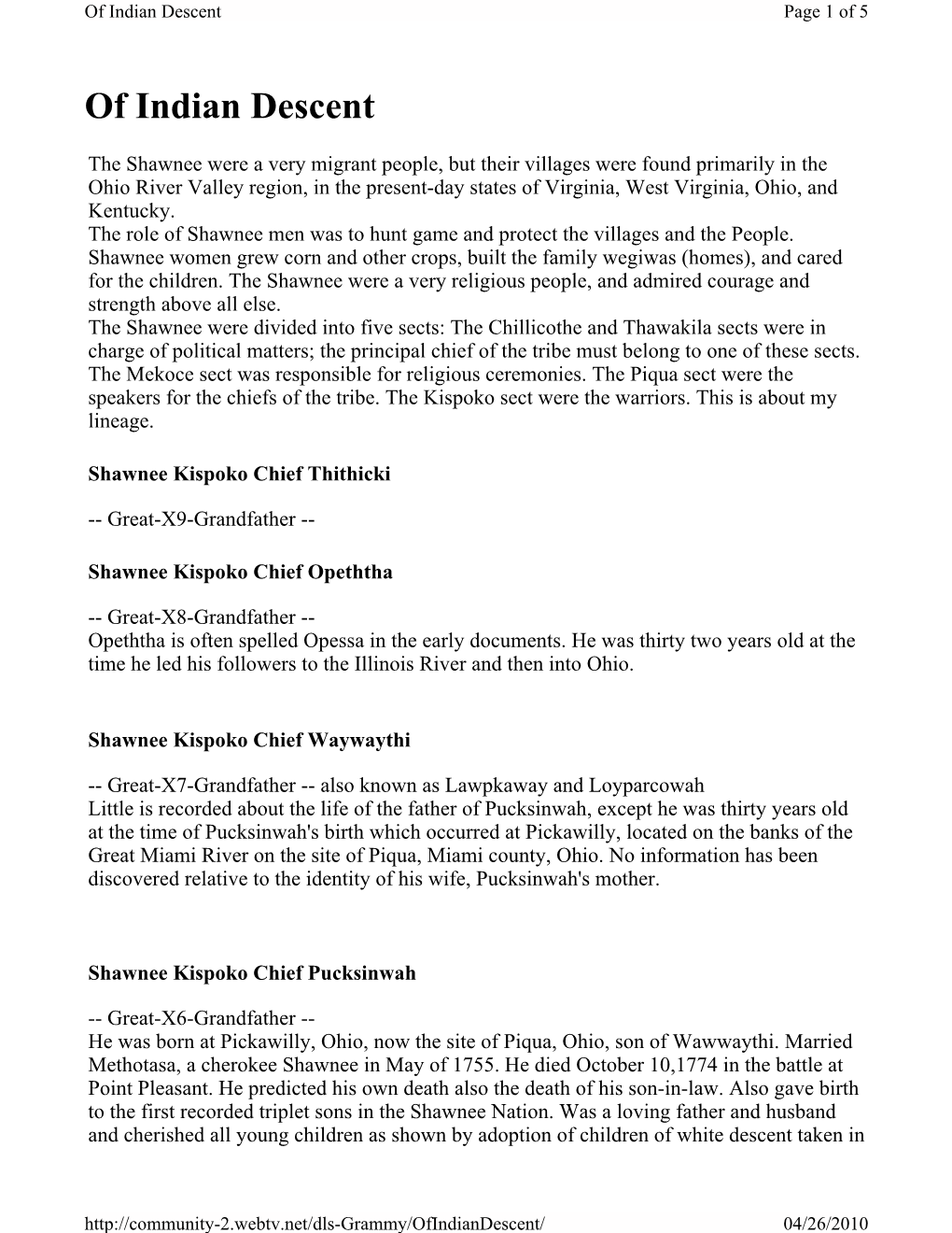 Of Indian Descent Page 1 of 5