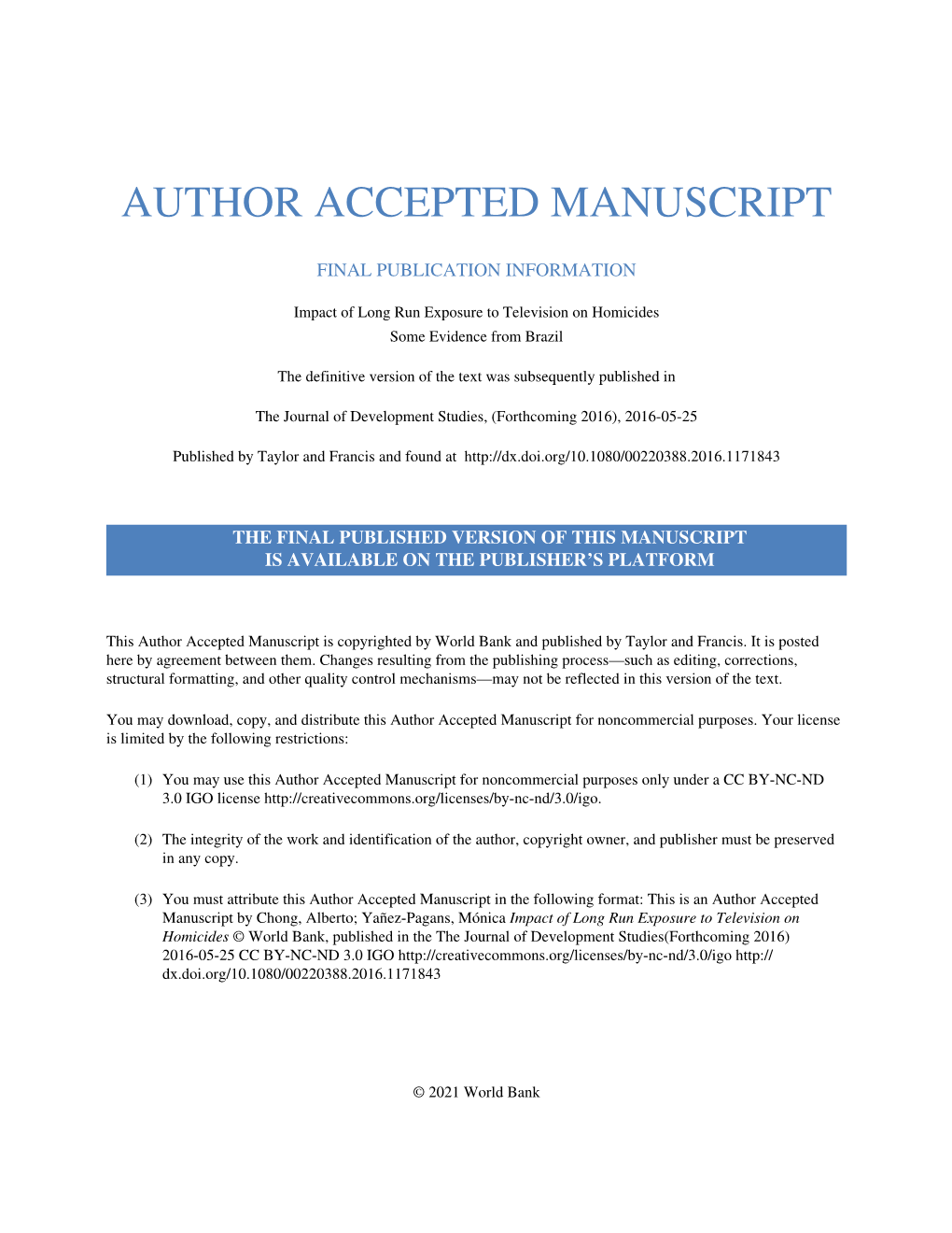 Author Accepted Manuscript