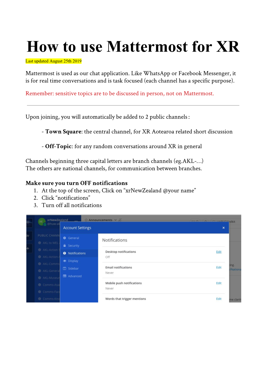 How to Use Mattermost for XR Last Updated August 25Th 2019