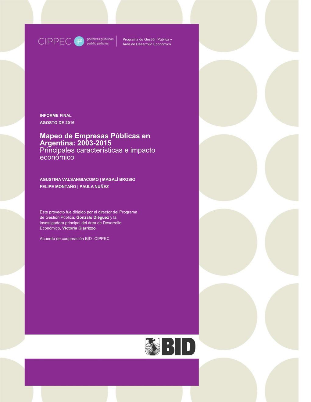 Mapeo De Empresas Públicas En Argentina: 2003-2015 Principales Características E Impacto Económico