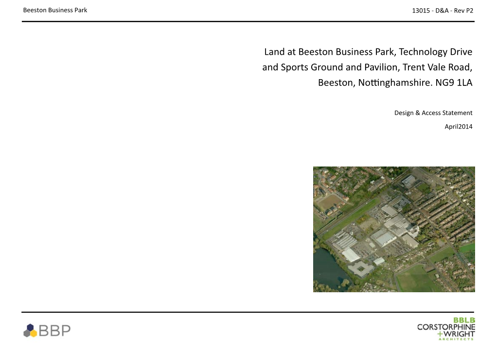 Land at Beeston Business Park, Technology Drive and Sports Ground and Pavilion, Trent Vale Road, Beeston, Nottinghamshire