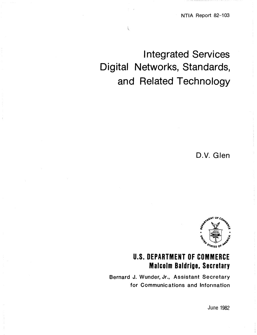 NTIA Technical Report TR-82-103 Integrated Services Digital